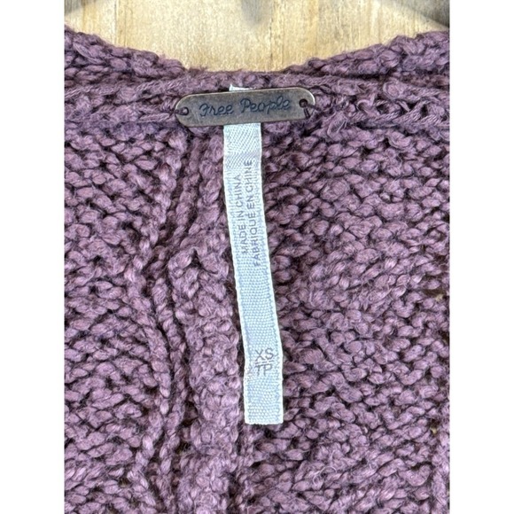 Free people tunic size Xs brown/mocha color 3/4 sleeve Pullover Crochet - Picture 7 of 13